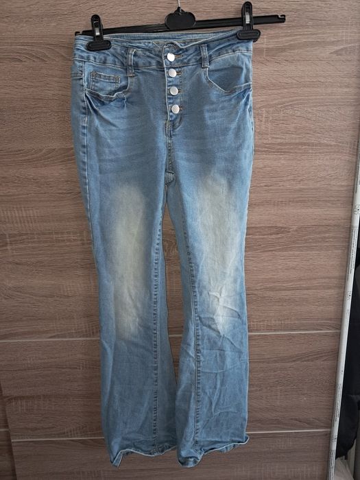 Dzwony jeansowe damskie wysoki stan