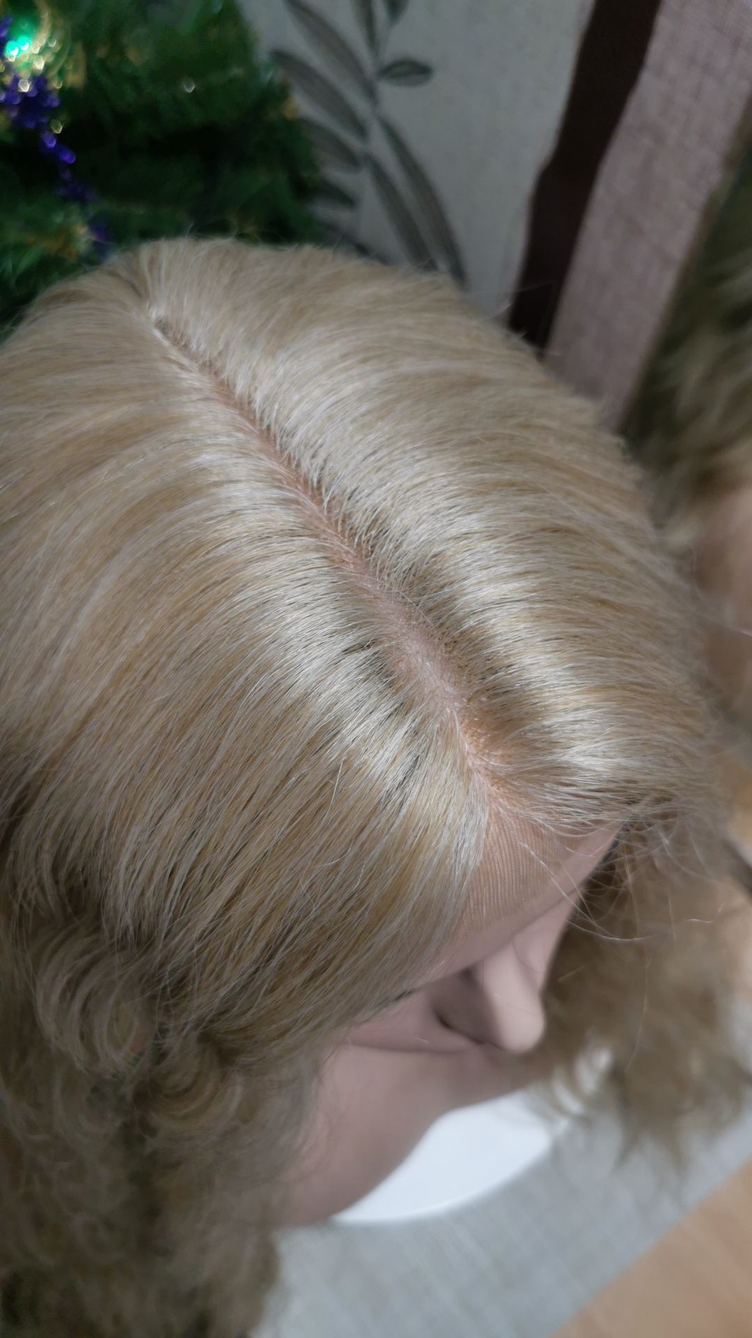 Платиновий блонд перука супер Преміум термо волосся.