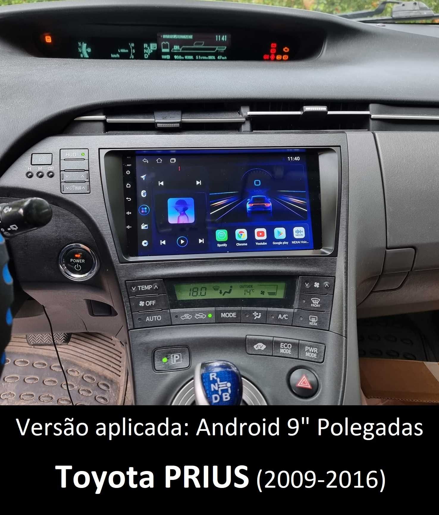 (NOVO) Rádio 2DIN 9" Toyota PRIUS (2003 até 2016) • Android [4+32GB]