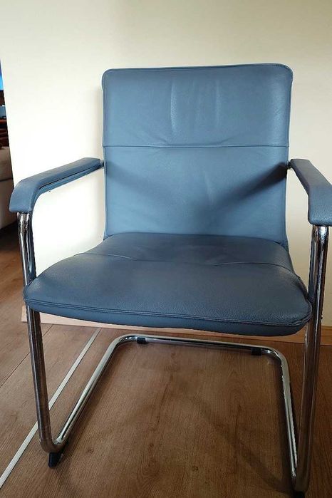 Fotel RUMBA 6 sztuk szara skóra