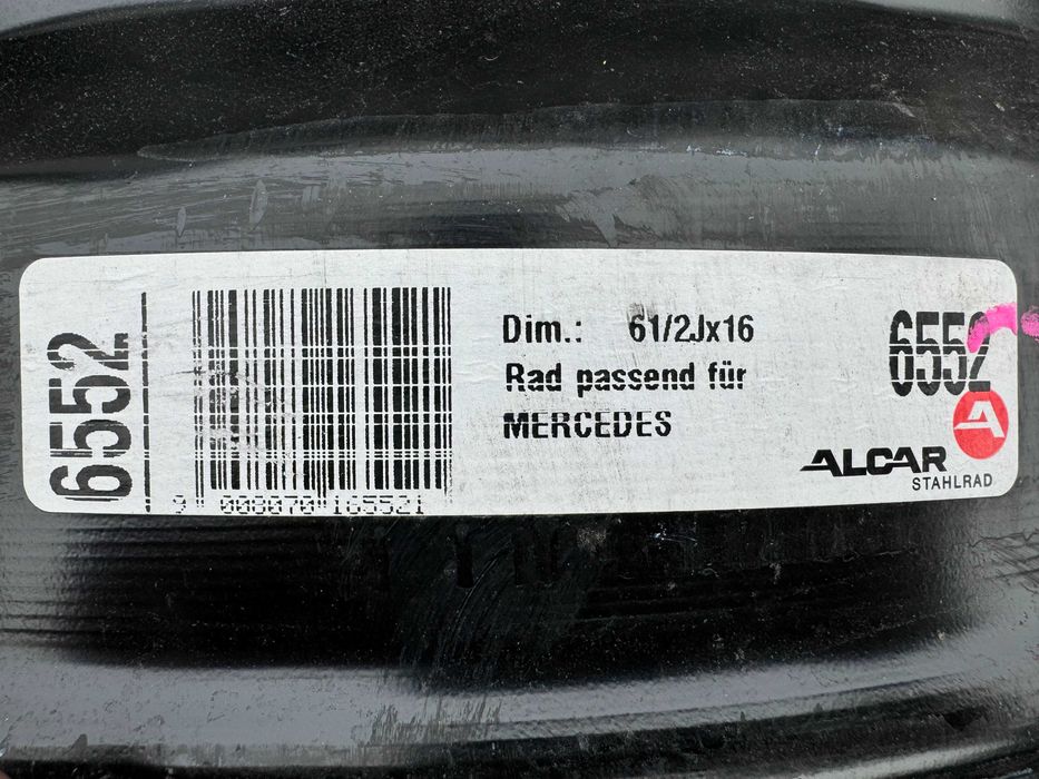 4x felga stalowa 6,5Jx16 Mercedes Klasa C W205 5x112 ET38 nowe Alcar