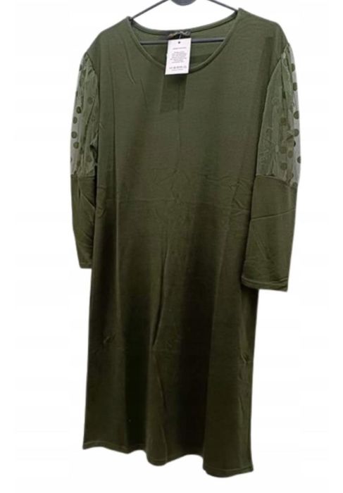 Sukienka plus size tiulowe rękawy groszki R.44/46