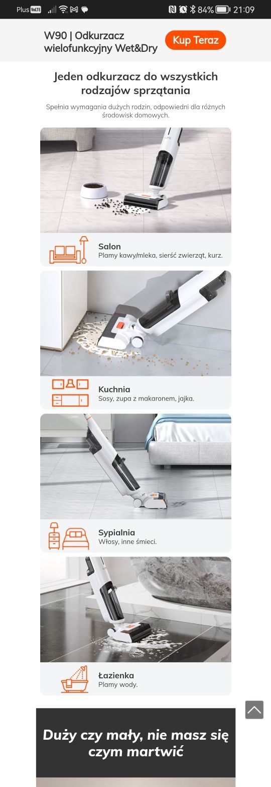 Ilife W90 Bezprzewodowy odkurzacz z funkcją mopa