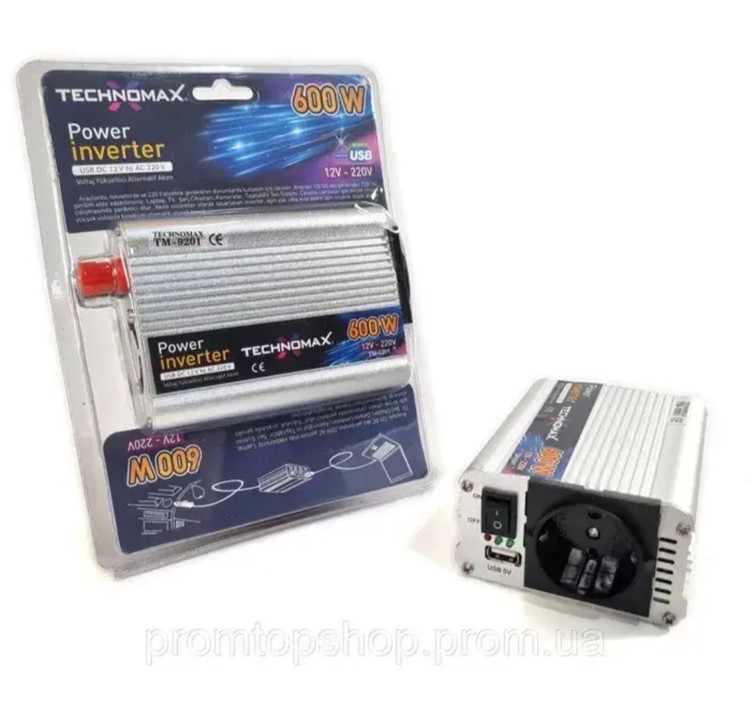 Перетворювач Автомобільний інвертор TechnomaX 600w Power inverter