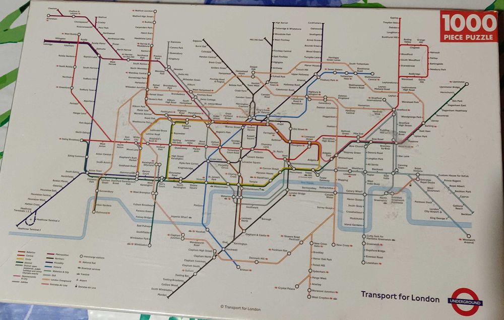 NOWE, oryginalnie zapakowane puzzle z UK London underground map