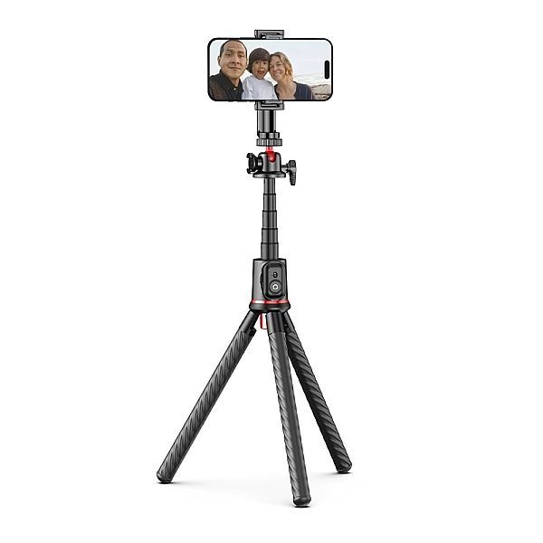 Tech-protect L07s Bluetooth Selfie Stick Flexible Tripod Black
