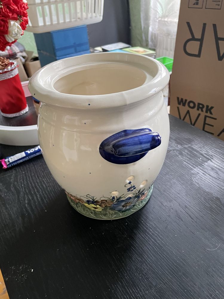 Duży ceramiczny pojemnik na czosnek 5 litrów
