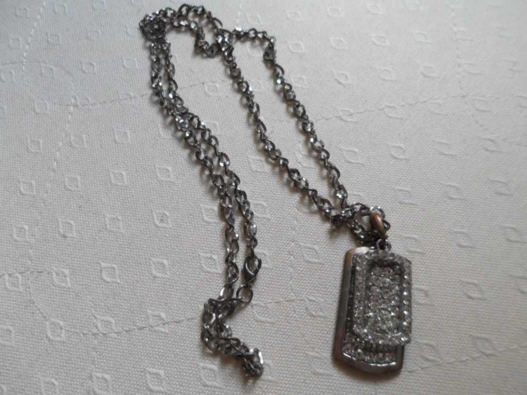 Naszyjnik w srebrnym kolorze \ nieśmiertelnik \ dogtag