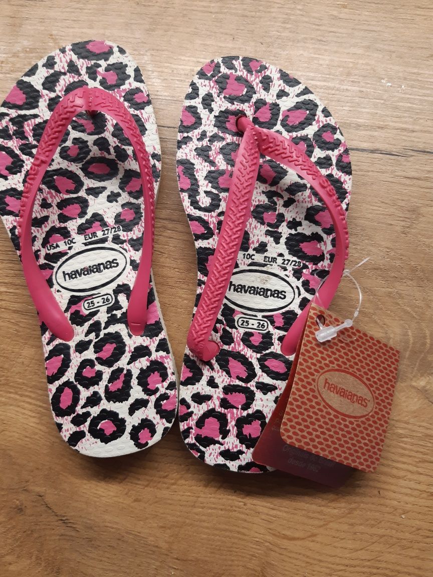 Havaianasy nowe 26 27 japonki klapki różowe pantera dziewczynka