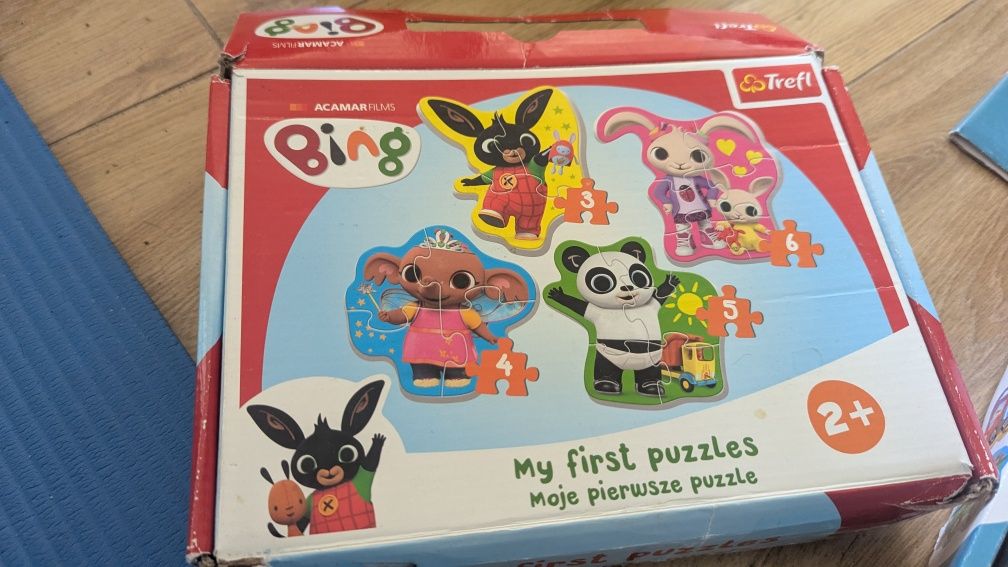 Zestaw Puzzle trefl baby 2+, auta budowlane, pojazdy, straż, policja,