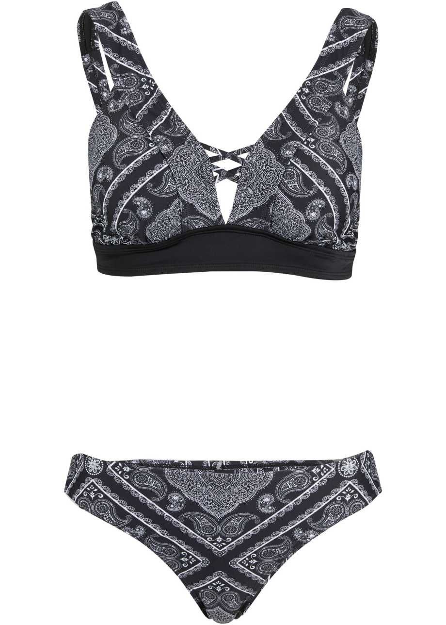 B.P.C bikini bralette czarne we wzory 38.