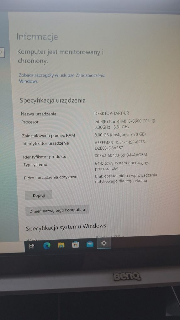 Komputer Stacjonarny ESPRIMO P756/E90+ i monitor BENQ
