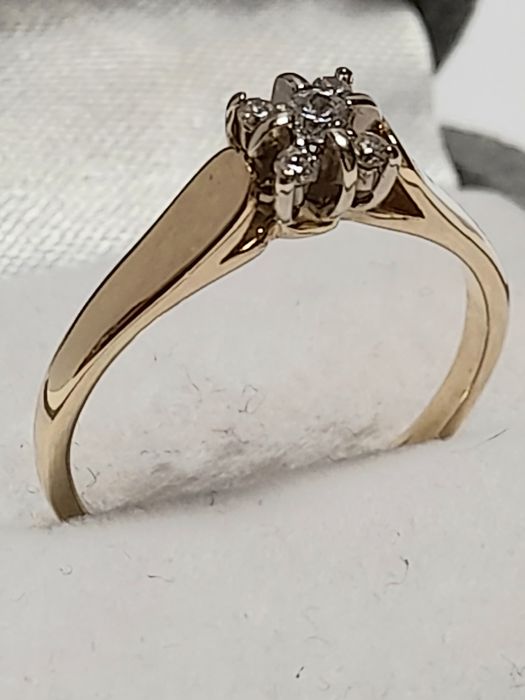 Pierścionek Złoty Brylantowy Zloto 14k