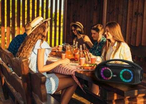 Nowy głośnik bluetooth  BOOMBOX LTC Z MIKROFONEM I PILOTEM 2X3`