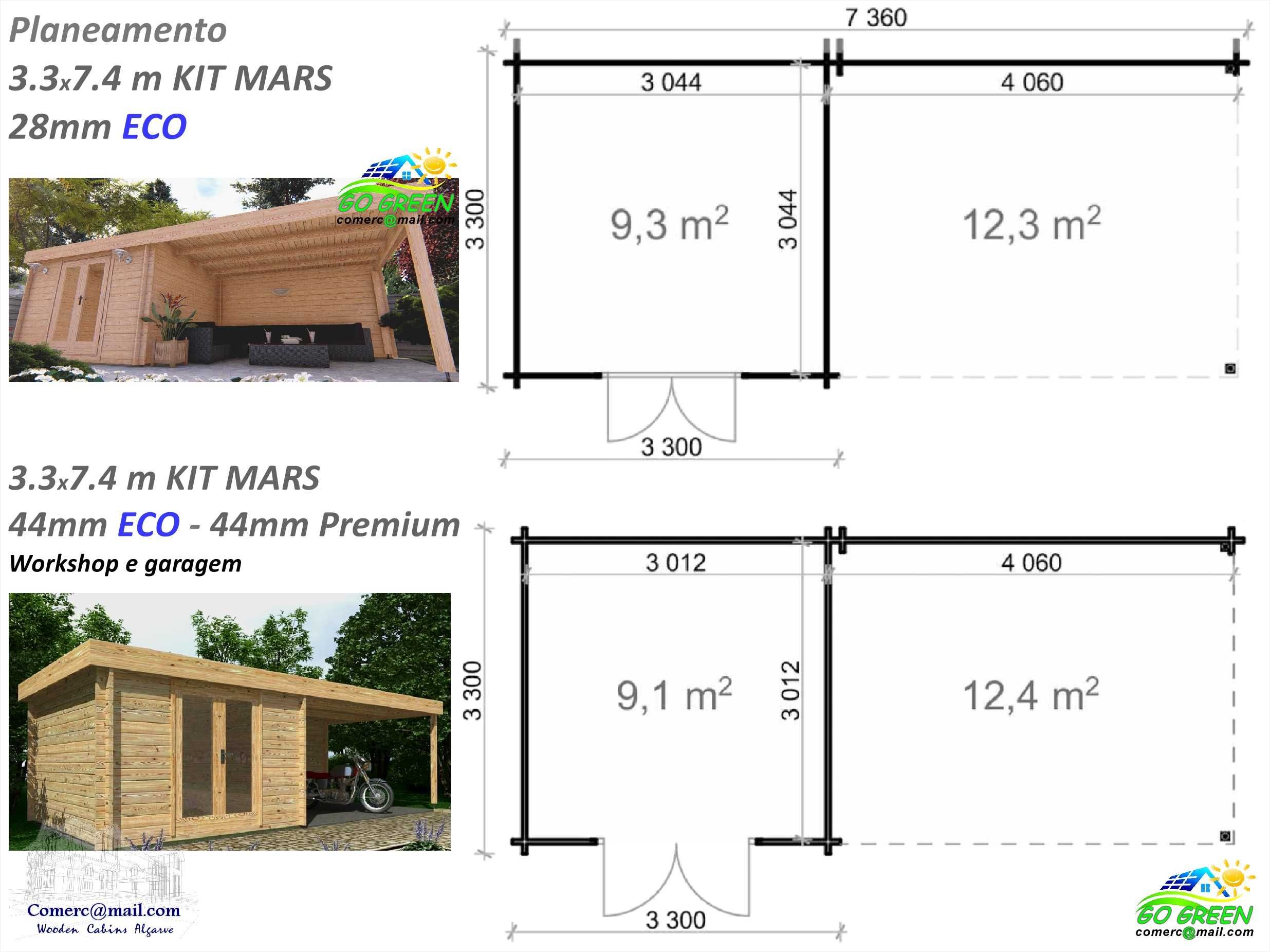 Casa Madeira MARS-Eric 25m² - 28/44mm  c. soalho 19mm - Terraço 12.4m²