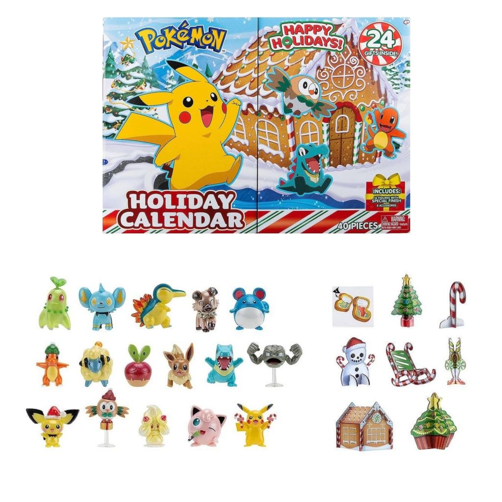 Calendario do advento com 16 figuras Pokemon - Natal