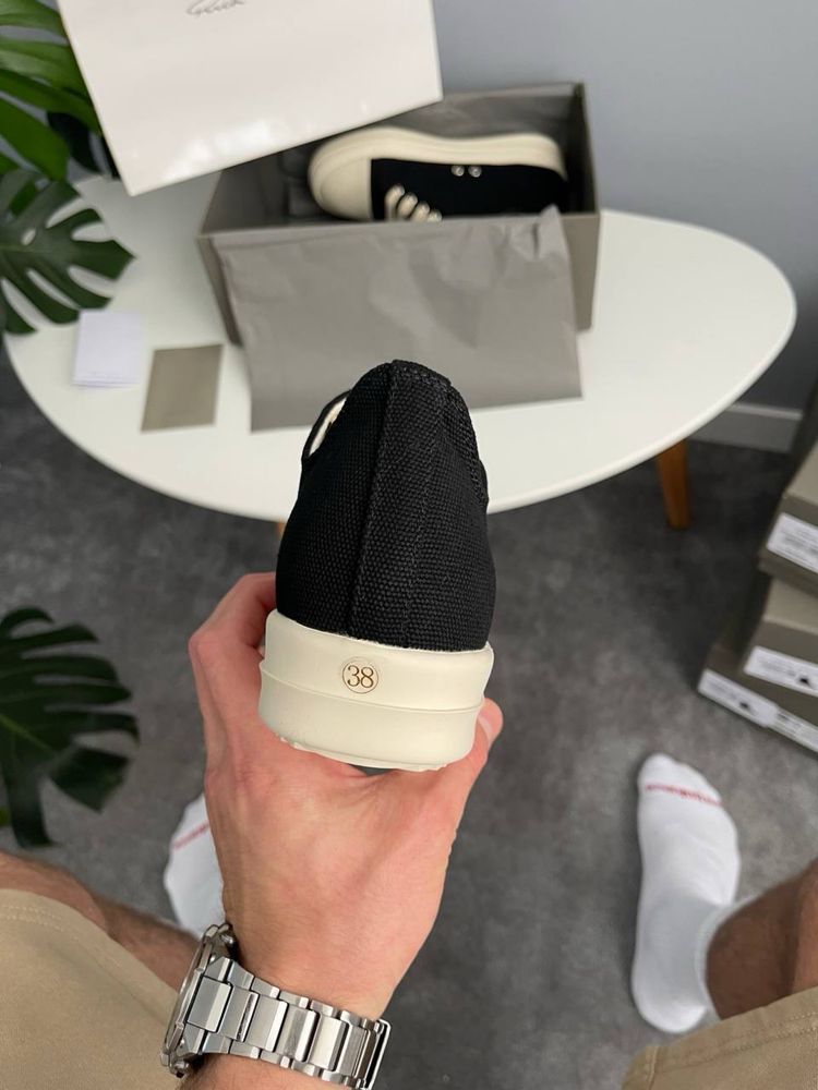 Rick Owens DRKSHDW Ramones Low Black Milk PREMIUM
