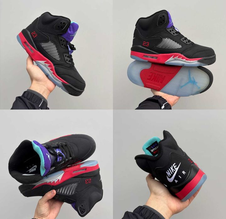 Мужские кроссовки Nike Air Jordan 5 Retro Black Red 40-45 Новинка! Топ