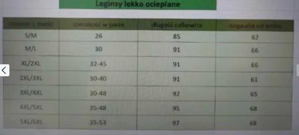 Leginsy bambusowe lekko ocieplane 4XL/5XL MODA PLUS SIZE