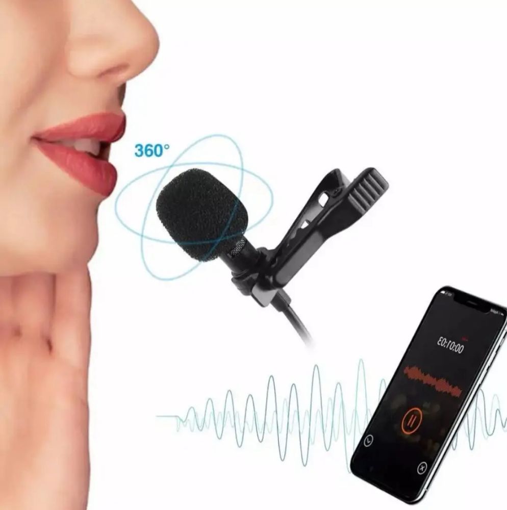 Мікрофон AGPTEK конденсаторний петличний 3.5 мм