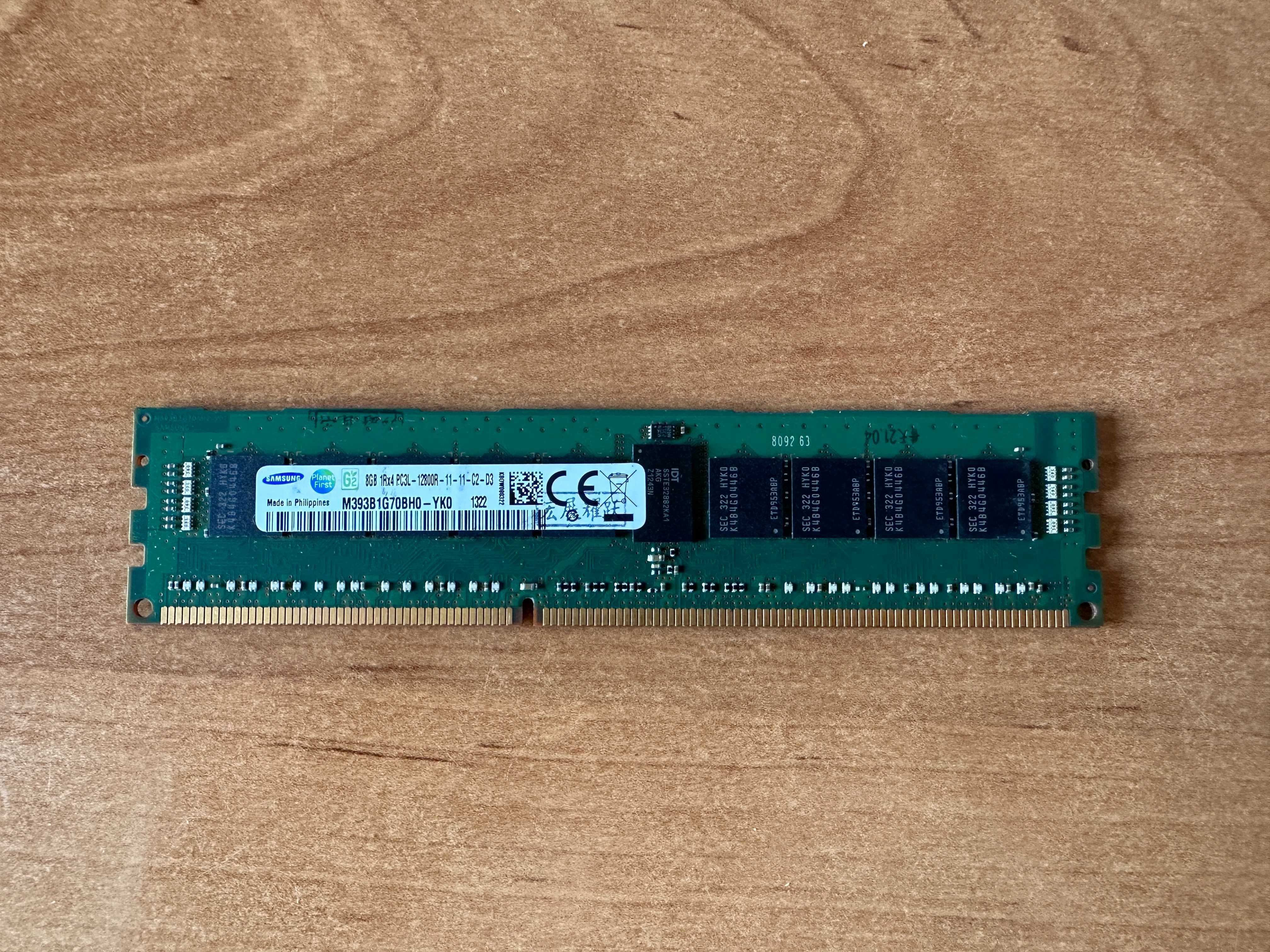 Серверна оперативна памʼять Samsung для ПК, DDR3 ECC REG 8Гб, 1600 МГц