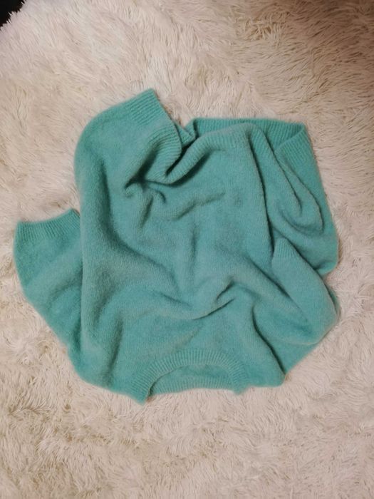 sweter baby suri alpaca wełna m 38 miętowy sweter made in italy m