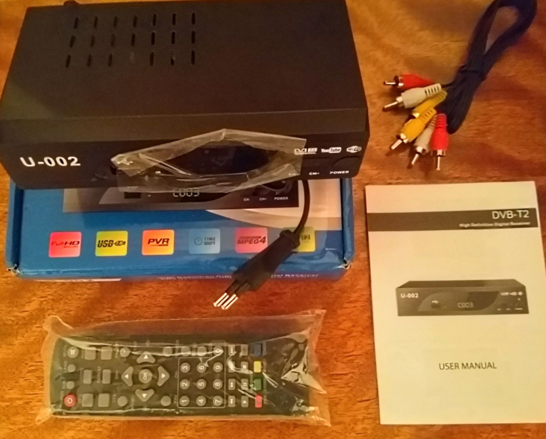 Цифровой тюнер U-002 DVB TB2 HD 1080 Wi-fi антенна IP TV YouTube