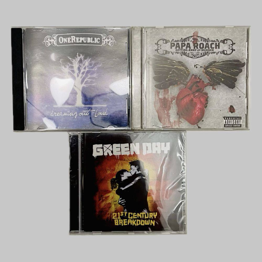 Музыкальные диски CD: Green Day, Papa Roach, One Republic