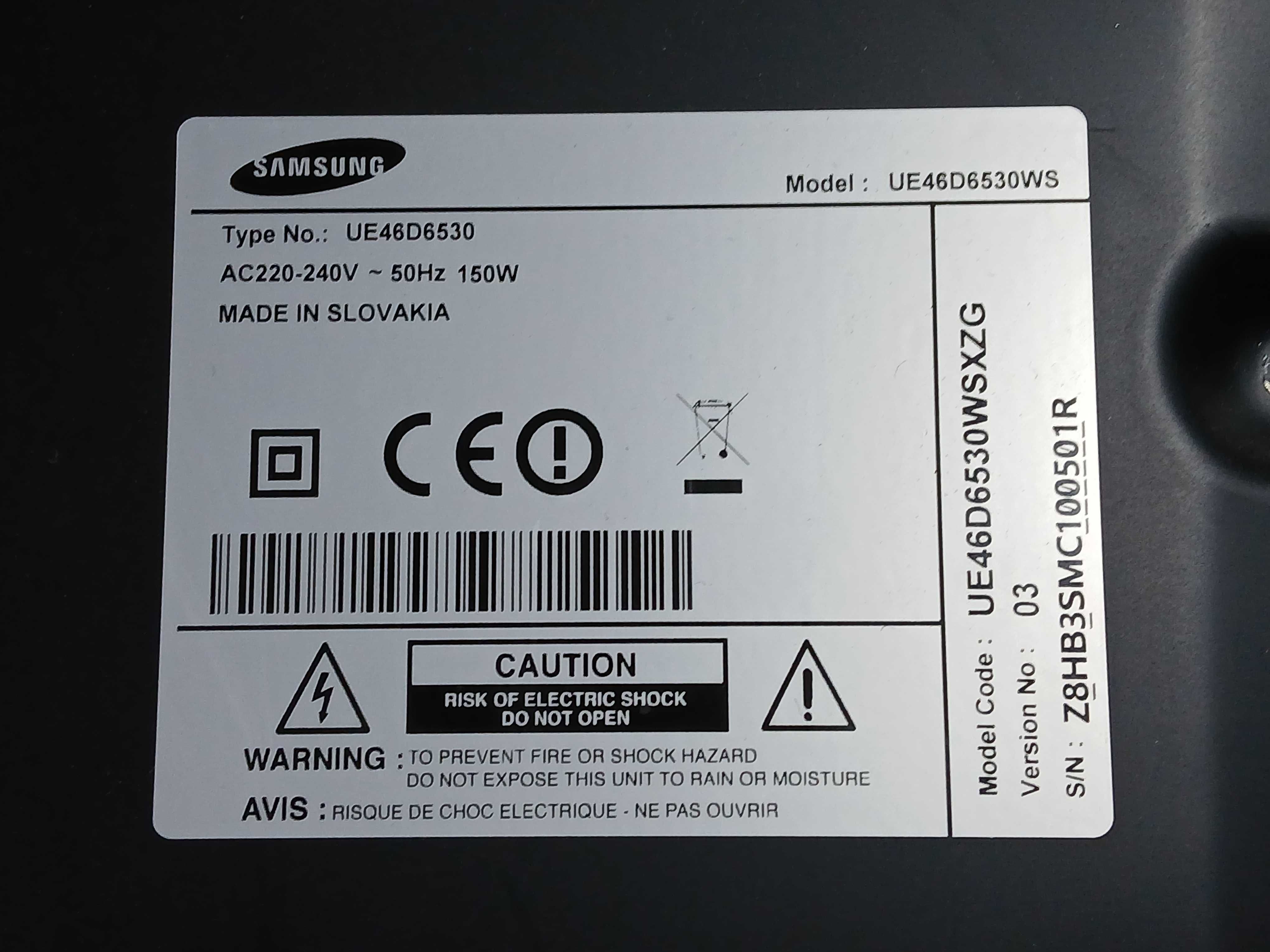 PEÇAS - TV LED 46" - SAMSUNG UE46D6530 - SEM Imagem!!!