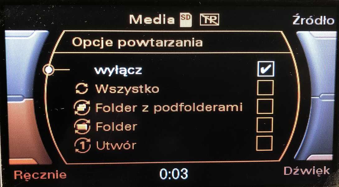Polskie menu Audi A4, Q5 2012 Concert 3, Symphony