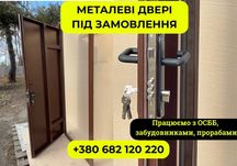 Металеві двері з порошковим покриттям, броньовані двері в підʼїзд