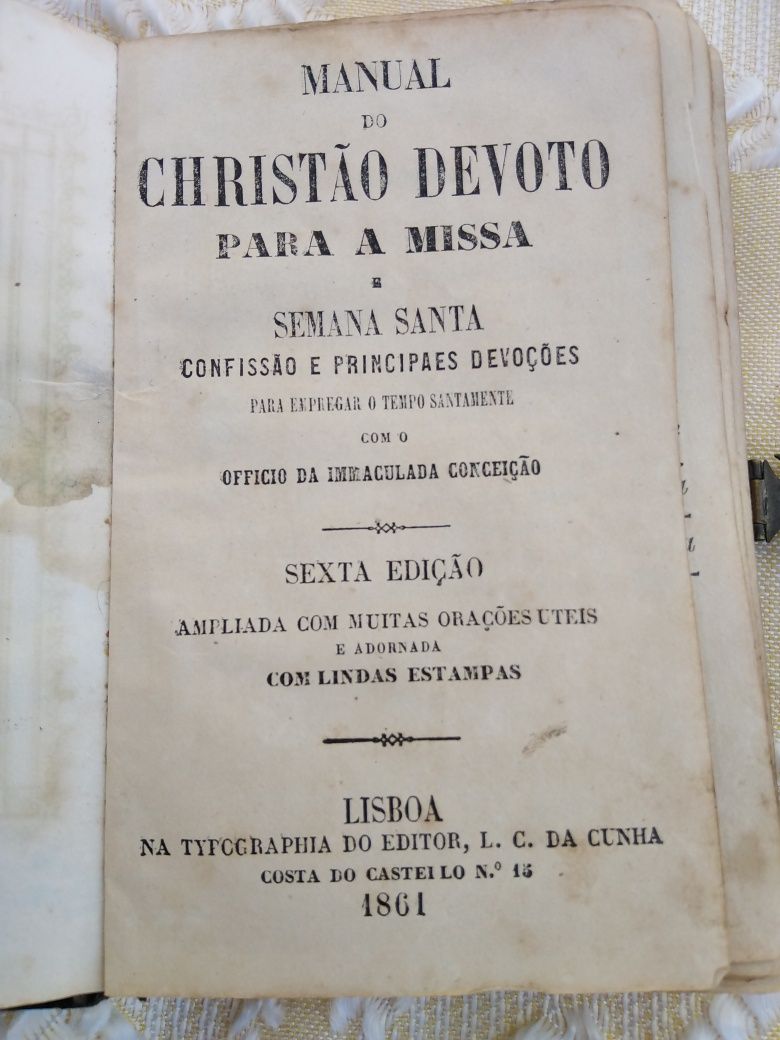 Missal do Cristão Devoto Ano 1861