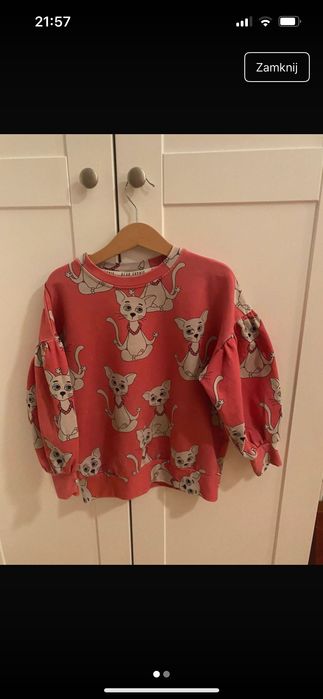 Różowa Bluza Dear Sophie kot jogin 122/128