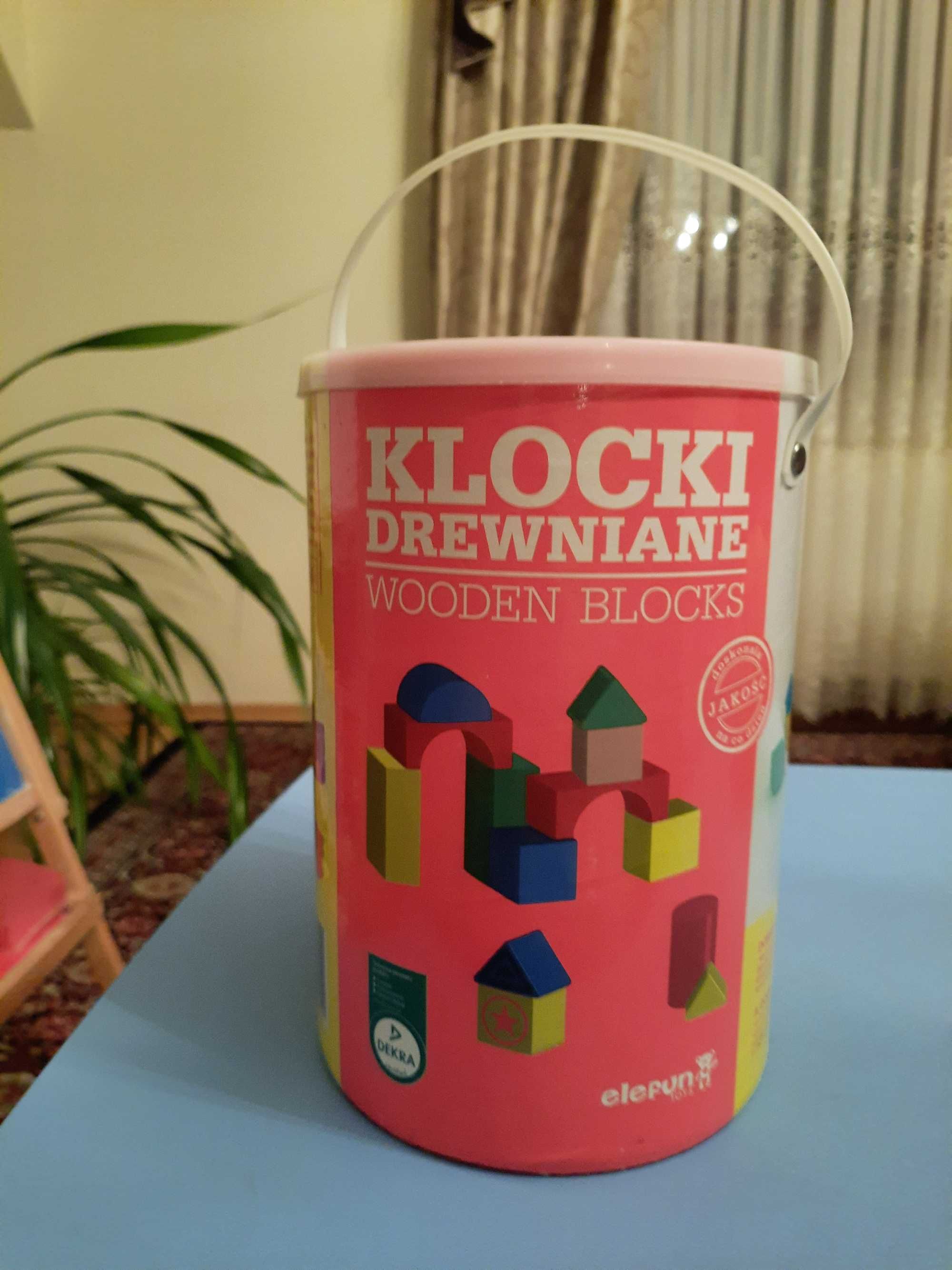 Klocki drewniane edukacyjne dla dziecka