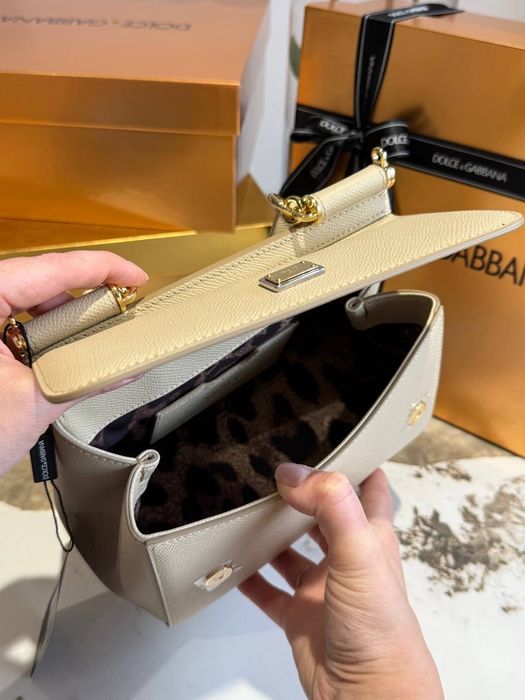 Сумка D&G Dolce & Gabbana Sicily люкс 1:1 | бежева, золота, синя