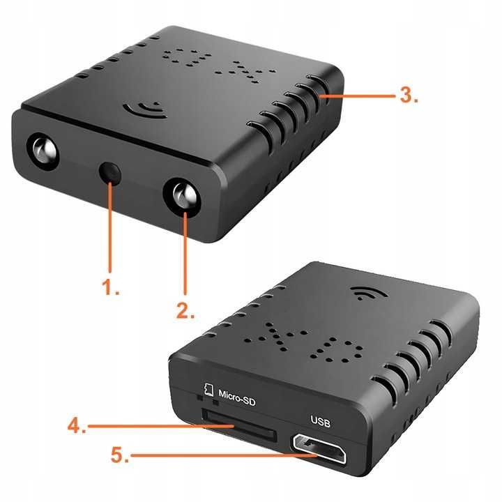 Mini kamera szpiegowska IP WiFi ukryta FullHD zdalny podgląd aplikacja