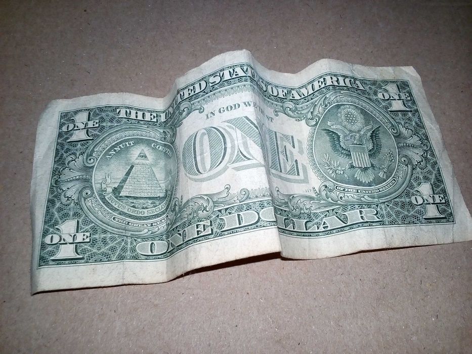 один доллар, one dollar, купюра, банкнота США (USA) 1 доллар 2003 год.