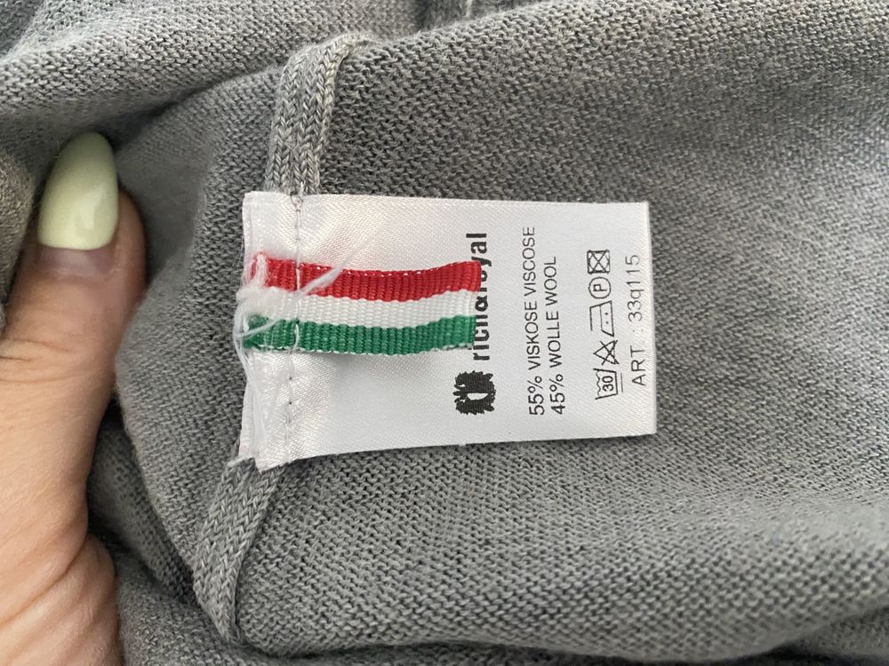 Rich&Royal sweter wełna wiskoza bluza z czacha cyrkonie M 38 L 40