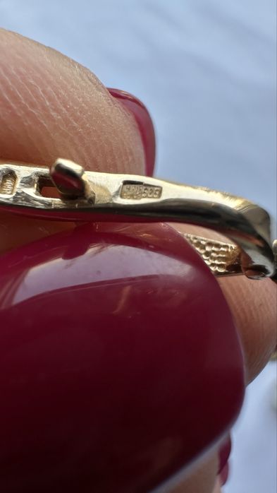 Серьги золотые с жемчугом 585, вес 4,99 грамм сережки