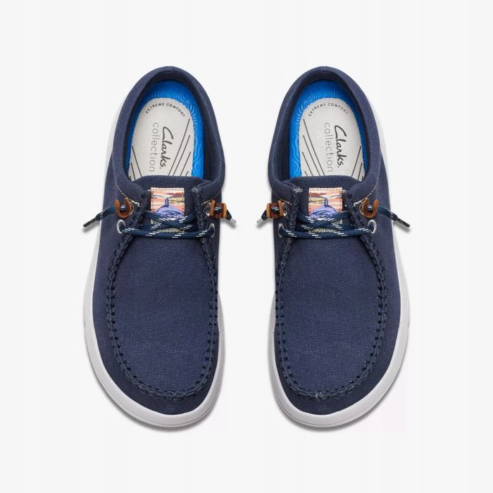 Clarks 42 Buty Męskie Driftlite Surf Granatowe Mokasyny T686