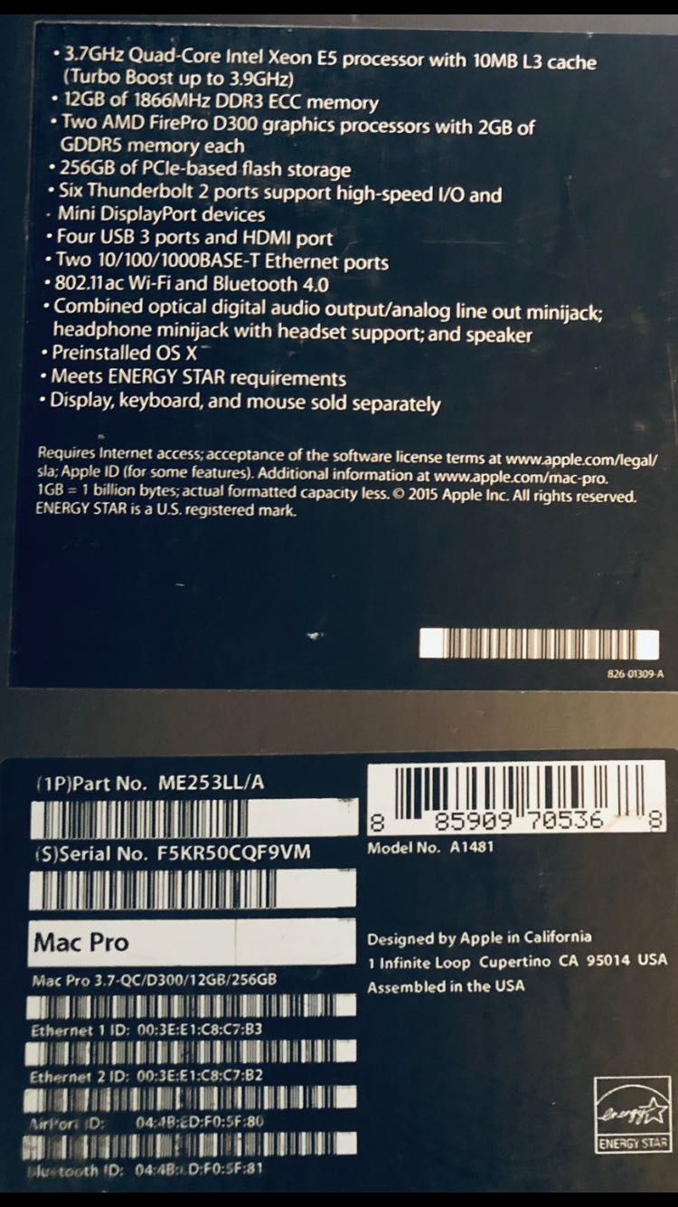 Vende-se Mac Pro tipo A1481 Xeon E5 em São Bartolomeu de Messines