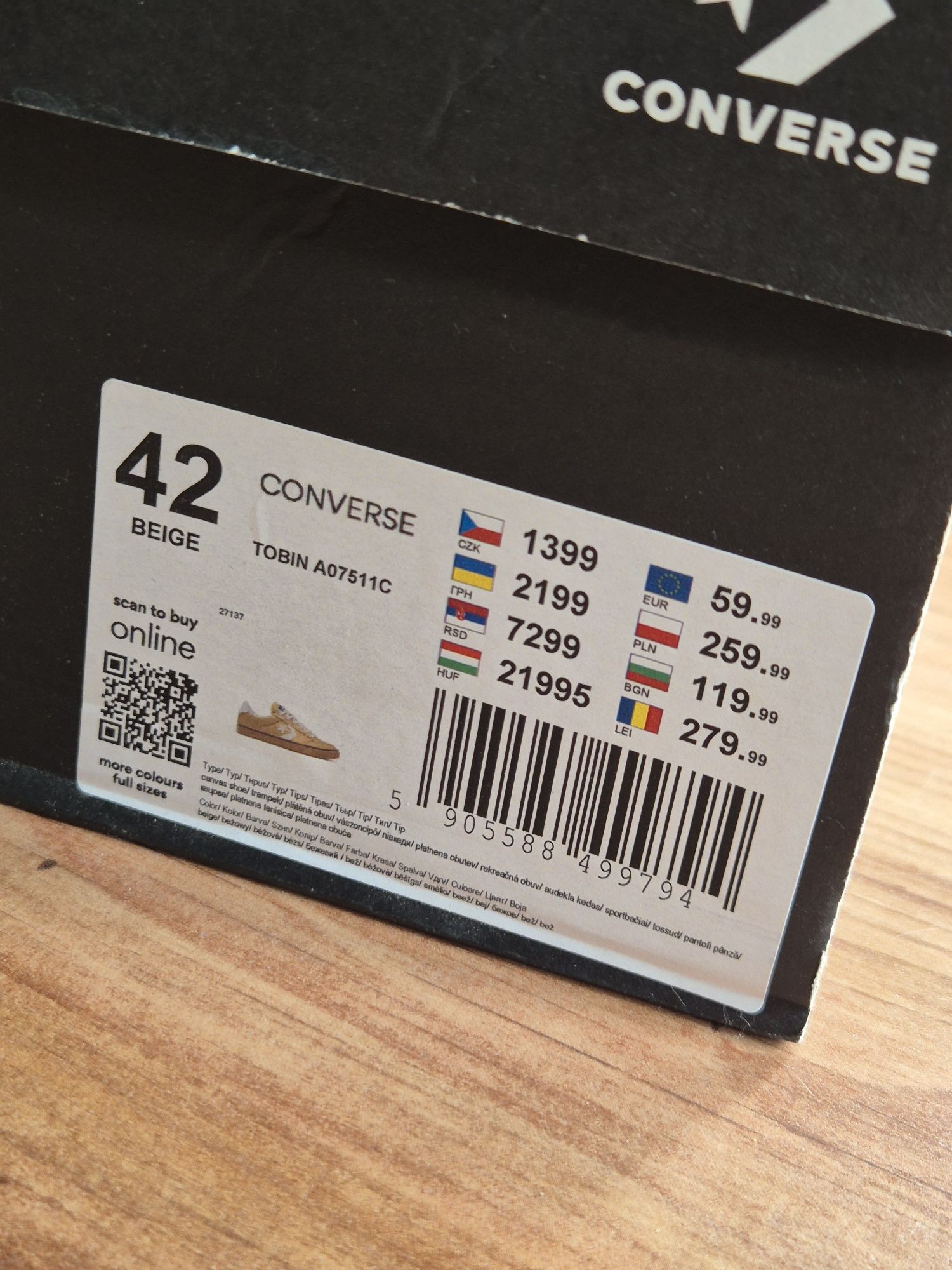 Buty Converse All Star 42 Tobin A07511C Nowe