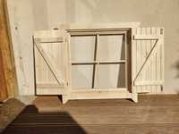 Okno drewniane producent okiennice 60 #do narzędziowego #do altany