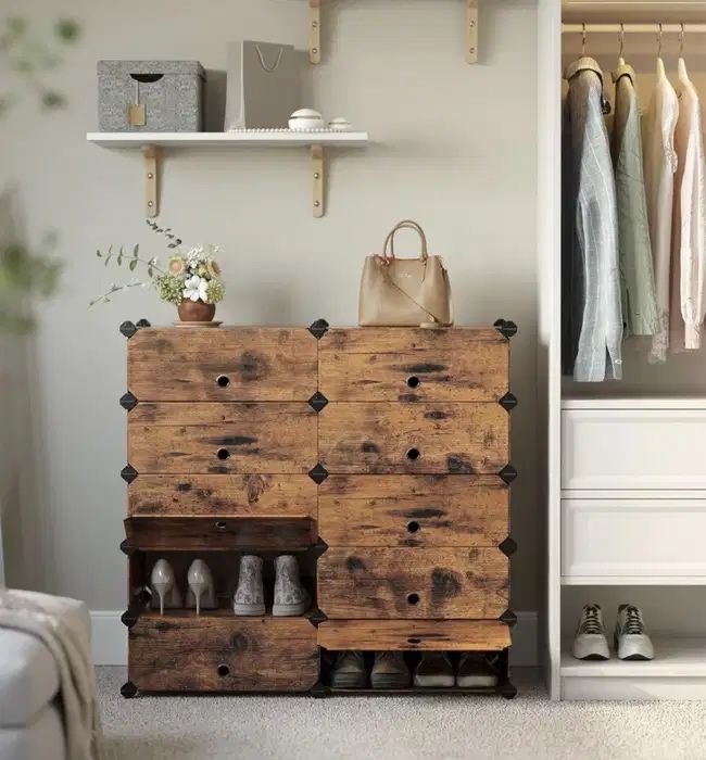 REGAŁ NA BUTY Szafka Organizer modułowy zamykany półka stojak Stabilna