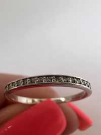 Фаланговое золотое кольцо с бриллиантами белое золото 585 проба