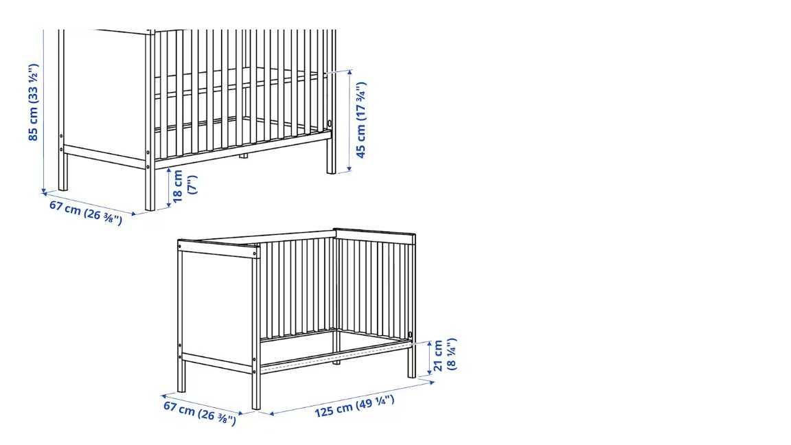 Łóżeczko dziecięce Ikea Sundvik + materac latex Vitmat Baby 120x60 cm