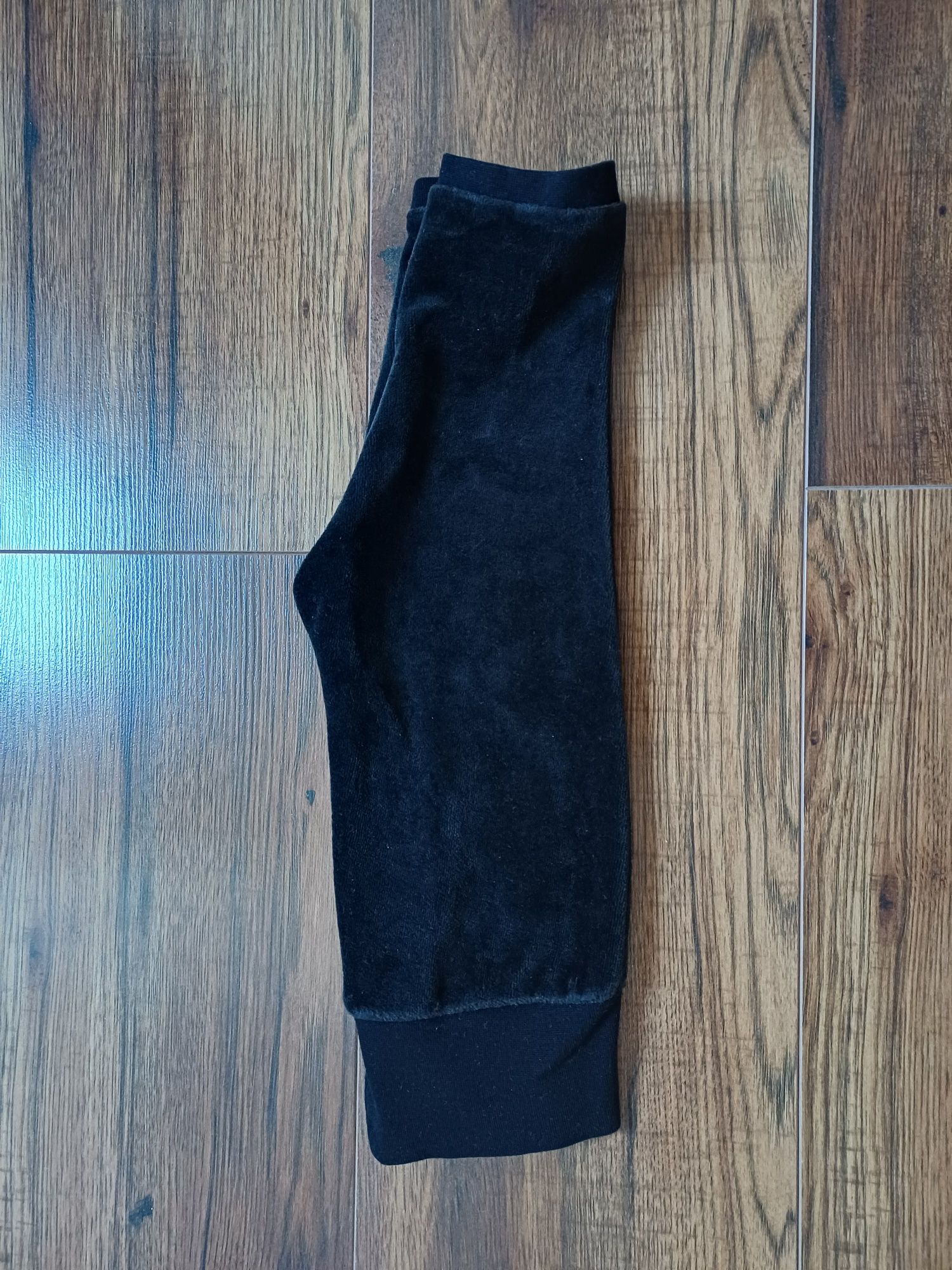 Spodnie chrzest welur czarne chłopiec 74 H&M
