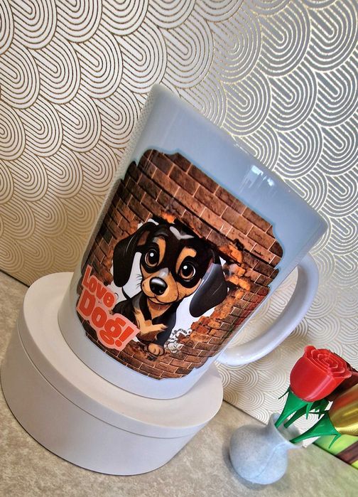 Uroczy kubek z grafiką jamnika- IDEALNY na prezent!!! ZOBACZ!