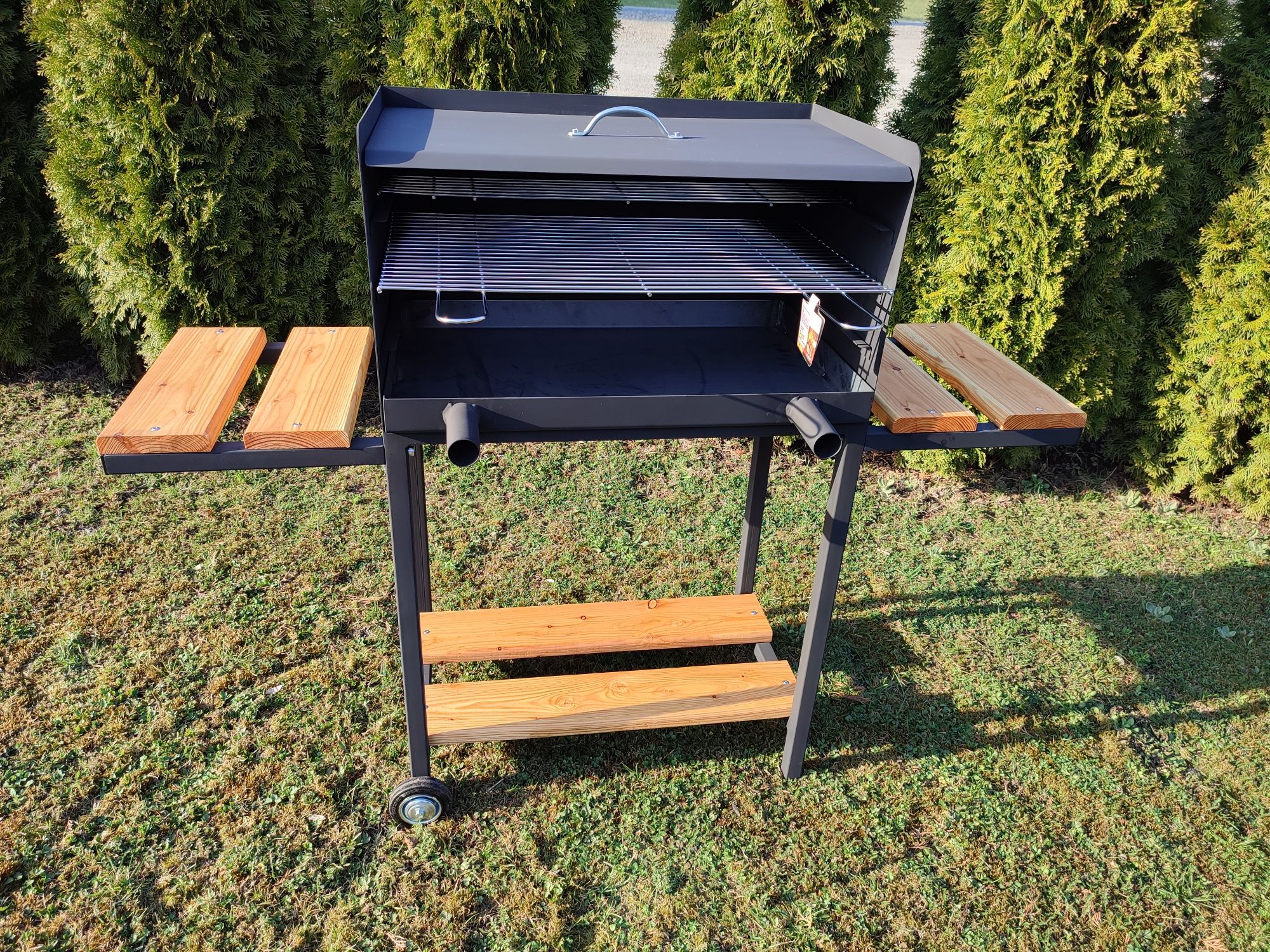 Grill ogrodowy duży 67x40 wędzarnia palenisko ogrodowe fv