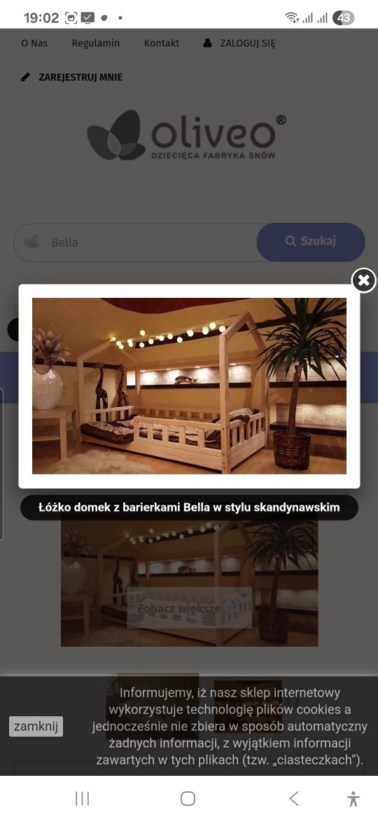Białe łóżko dla dziecka w stylu skandynawskim 120x200 drewniane domek